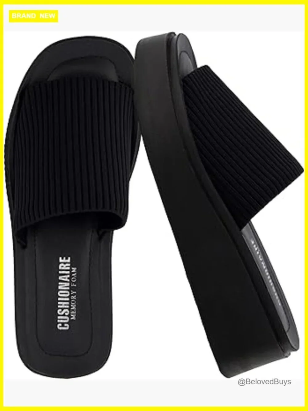 Platform Sandals with Memory Foam Knit Upper Chunky Wedge Heel Summer Shoes
